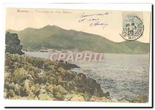 Menton Cartes postales Vue prise du Cap Martin