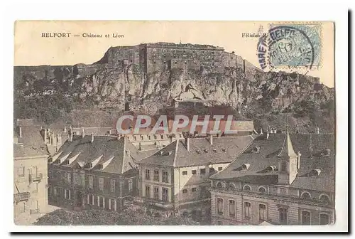 Belfort Cartes postales Chateau et lion