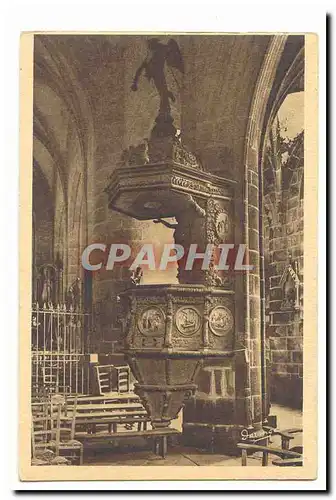 Locronan Ansichtskarte AK Interieur de l&#39eglise La chaire 15eme