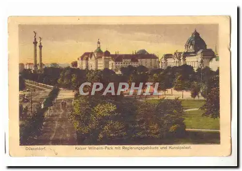 Dusseldorf Cartes postales Kaiser Wilhelm Park mit regierungsgebaude und Kunstpalast