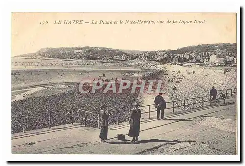 Le Havre Ansichtskarte AK La plage et le Nice Havrais vue de la digue Nord