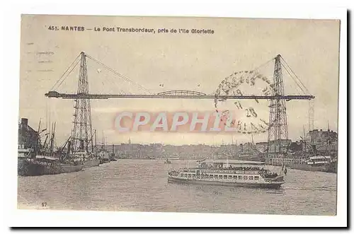 Nantes Ansichtskarte AK Le pont transbordeur pris de l&#39ile Glorlette