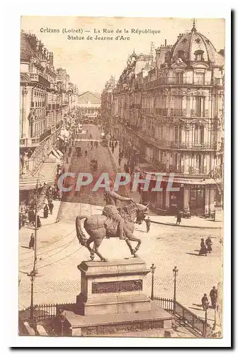 Orleans Ansichtskarte AK La rue de Republique Statue de Jeanne d&#39arc