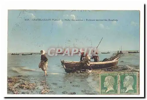 Chatelaillon Cartes postales Peche des moules Pecheurs rentrant des Bouchots TOP