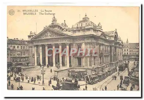 Bruxelles Cartes postales La Bourse (tres animee)