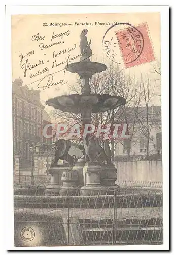 Bourges Cartes postales Fontaine place de l'arsenal