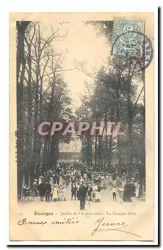 Bourges Cartes postales Jardin de l'archeveche La grande allee