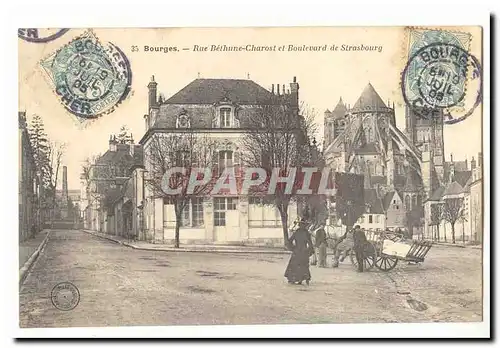 Bourges Cartes postales Rue Bethune Charost et boulevard de Strasbourg