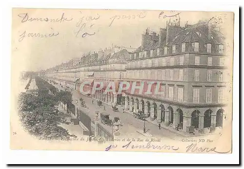 Paris (1er) Cartes postales Perspective du jardin des Tuileries et de la rue de Rivoli