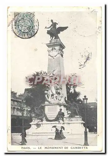 Paris Cartes postales Le monument de Gambetta