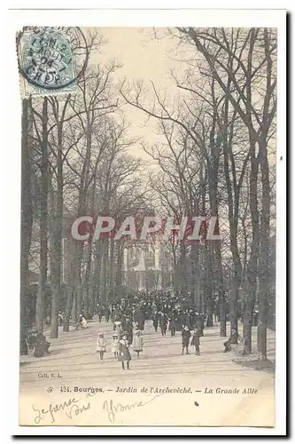 Bourges Cartes postales Jardin de l'archeveche La grande allee