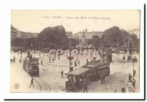 Lyon Ansichtskarte AK Cours du Midi et place Carnot (tramways)