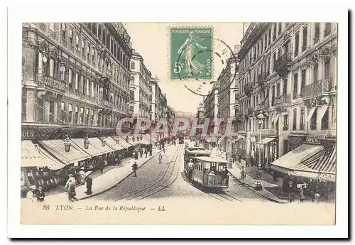 Lyon Cartes postales La rue de la Republique