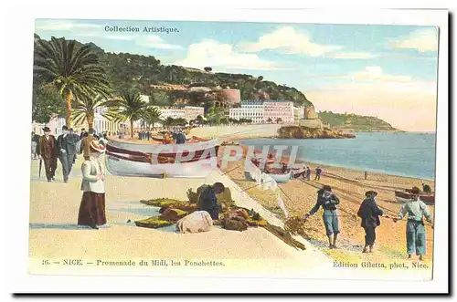 Nice Cartes postales promenade du Midi les Ponchettes (bateau)