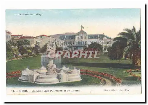 Nice Cartes postales Jardins des palmiers et le casino