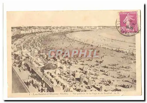 Les Sables d&#39olonne Cartes postales Vue generale de la plage et du remblai