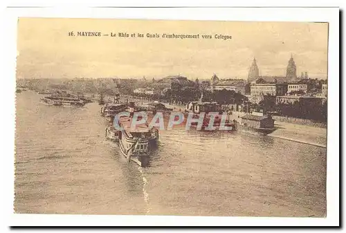 Mayence Cartes postales Le Rhin et les quais d&#39embarquement vers Cologne