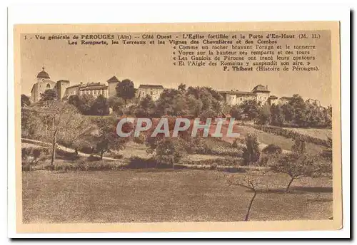 Vue generale de Perouges Cartes postales Cote ouest L'eglise fortifiee et la porte d'en haut