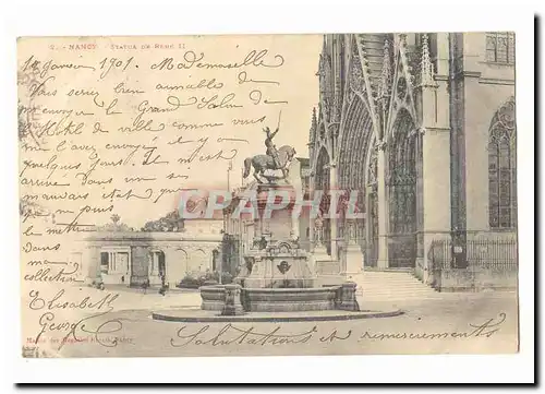 Nancy Cartes postales Statue de Rene II (carte precurseur)