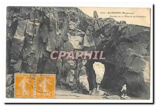 Quiberon Cartes postales entree de la grotte de Kergroix