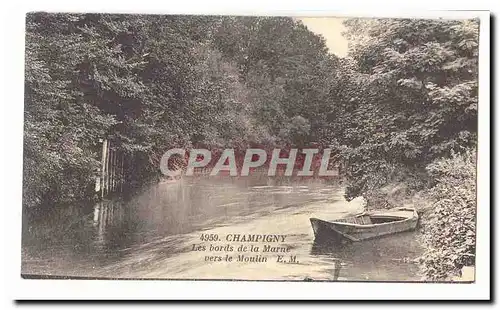 Champigny Ansichtskarte AK Les bords de la Marne vers le moulin