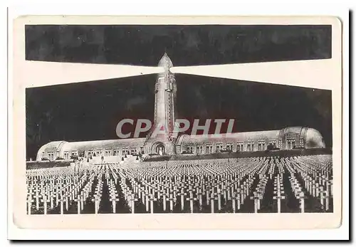 Champs de bataille de Verdun Cartes postales moderne Ossuaire et cimetiere de Douaumont Effet de nuit