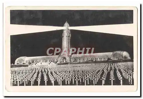 Champs de bataille de Verdun Moderne Karte Ossuaire et cimetiere de Douaumont Effet de nuit