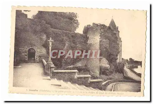 Josselin Cartes postales La porte poterne et l&#39acces a la rivier au pied du chateau feodal