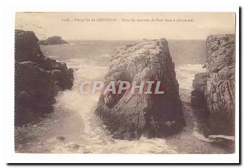 Presqu&#39ile de Quiberon Ansichtskarte AK Dans les couloirs de Port Bara a pleine mer