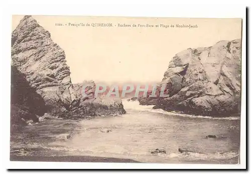 Presqu'ile de Quiberon Cartes postales Rochers de Port Bara et plage de Monhir Jacob