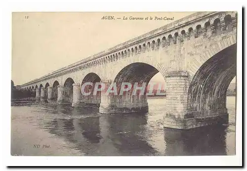 Agen Cartes postales La Garonne et le pont canal