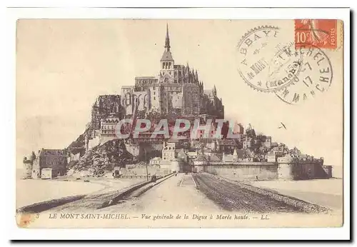 Le Mont Saint Michel Ansichtskarte AK Vue generale de la digue a maree haute