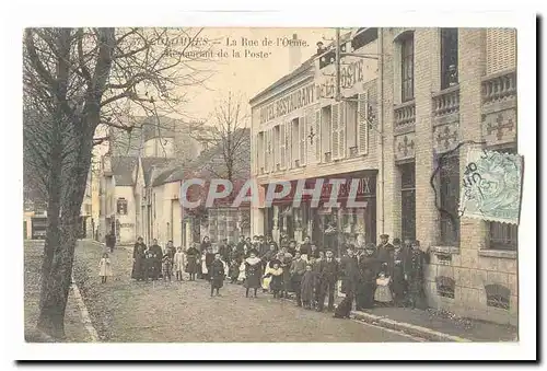 Colombes Ansichtskarte AK La rue de l&#39orme Restaurant de la poste Superbe carte Rare (epicerie)