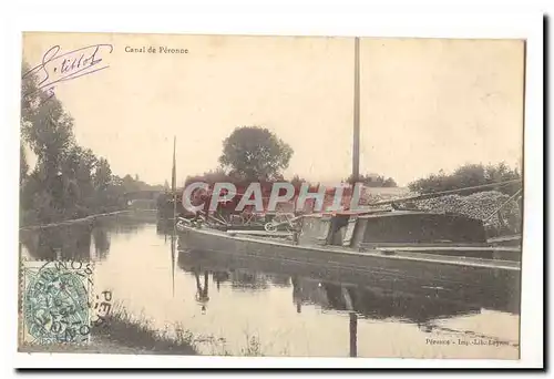 Peronne Cartes postales Canal (bateaux gros plan)