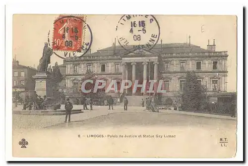 Limoges Cartes postales Palais de justice et statue Gay Lussac