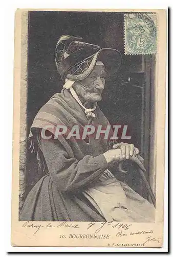 Bourbonnaise Cartes postales (folklore femme coiffe costume)
