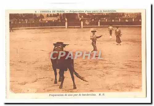 Corrida de Toros Ansichtskarte AK preparation d&#39une paire de banderilles Preparacion de una par de banderillas