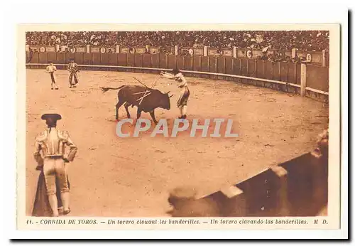 Corrida de Toros Cartes postales Un torero clouant les banderilles Un torero clavando las banderillas