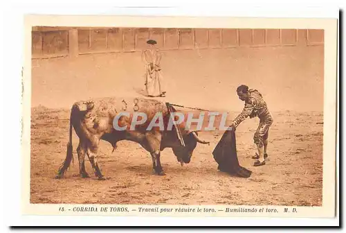 Corrida de Toros Cartes postales Travail pour reduite le toro Humiliando el toro