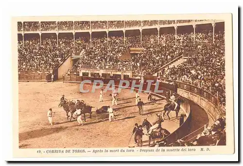 Corrida de Toros Cartes postales Apres la mort du toro Depues de la muerte del toro