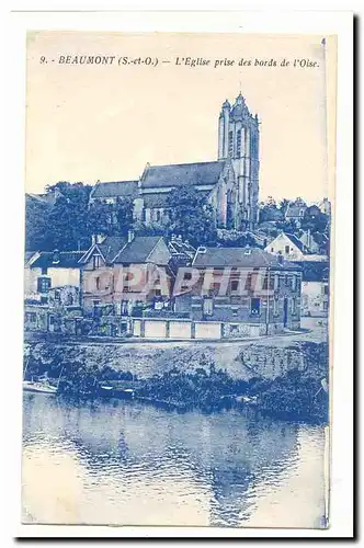 Beaumont Cartes postales L'eglise prise des bords de l'Oise