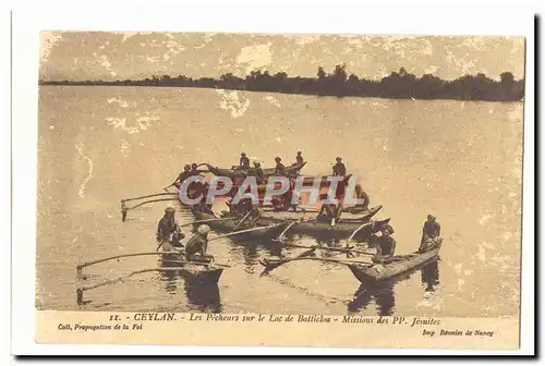 Sri Lanka Ceylan Cartes postales Les pecheurs sur le lac de Batticloa Missions des PP jesuites