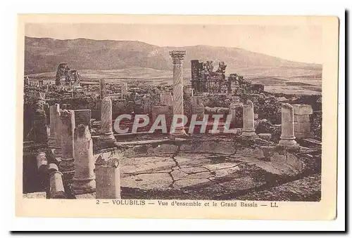 Maroc Volubilis Cartes postales Vue d'ensemble et le grand bassin