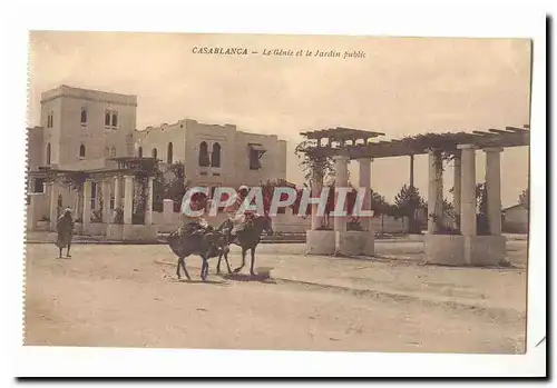 Maroc Casablanca Cartes postales Le Genie et le jardin public (ane donkey)