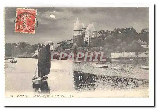 Pornic Cartes postales Le chateau au clair de lune