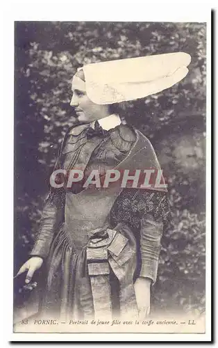 Pornic Ansichtskarte AK Portrait d&#39une jeune fille avec la coiffe ancienne TOP (folklore)