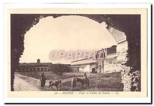 Maroc Meknes Cartes postales Place et palais du sultan (ane donkey)