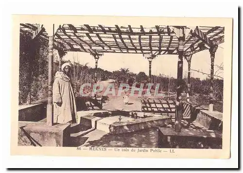 Maroc Meknes Cartes postales Un coin du jardin public