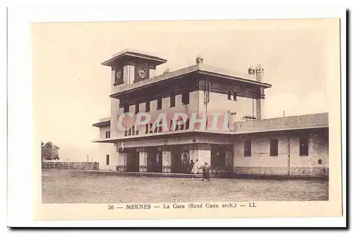 Maroc Meknes Ansichtskarte AK La gare (Rene Canu architecte)