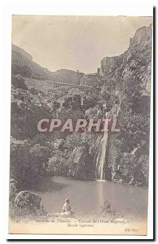 Algerie Ansichtskarte AK Environs de Tlemcen Cascade de l&#39oued Mefrouch Bassin superieur